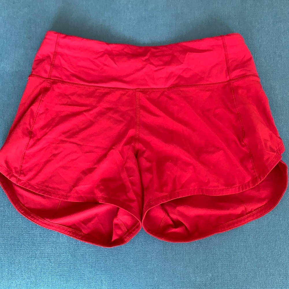 lulu lemon red shorts ‘4 seam